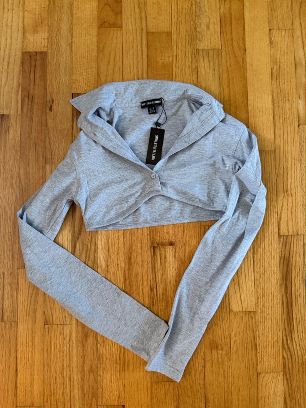 Grey polo crop